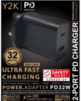 Y2K PD32W Ultra Fast Charging USB-C PD Power Adapter